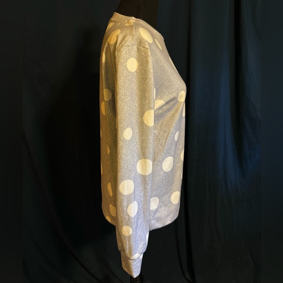 Exclusive ❤️ Long Sleeve Gray with White Polka Dots sz M - Picture 3 of 6